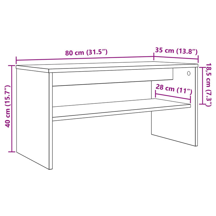 Cabinet TV Stejar fumuriu 80 x 35 x 40 cm Lemn compozit - WALTI WALTI