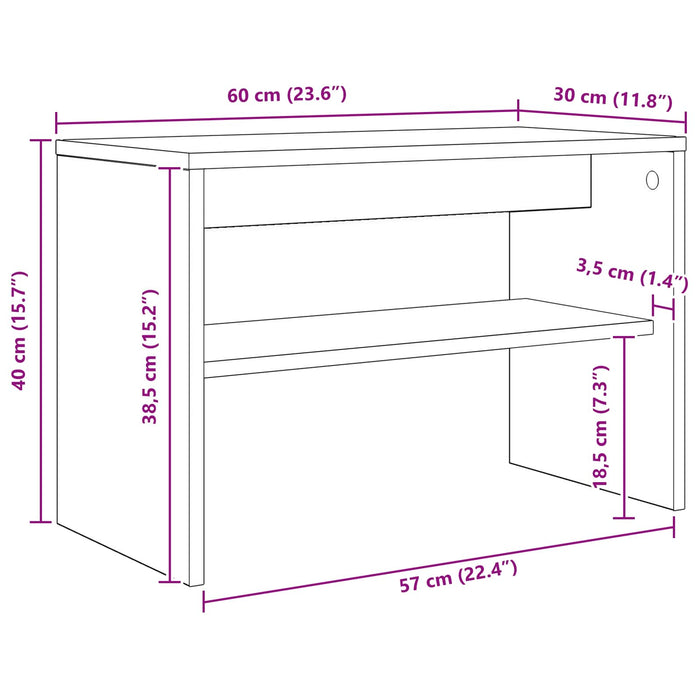 Cabinet TV Stejar Sonoma 60 x 30 x 40 cm Lemn compozit - WALTI WALTI