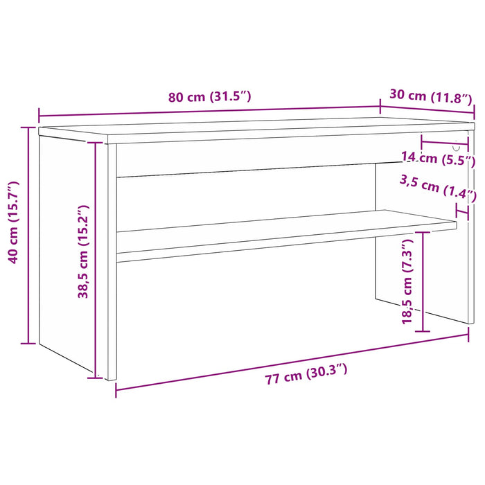 Cabinet TV Alb 80 x 30 x 40 cm Lemn compozit - WALTI WALTI