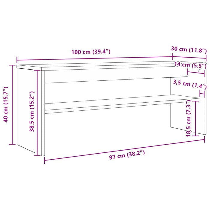 Cabinet TV Gri din beton 100 x 30 x 40 cm Lemn compozit - WALTI WALTI