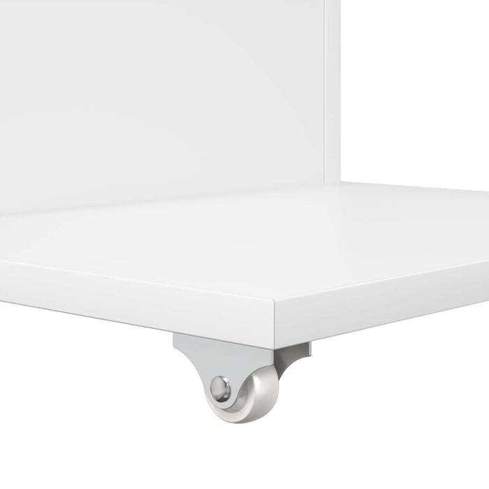 Masă laterală cu roata Alb 40 x 35 x 60 cm Lemn compozit - WALTI WALTI