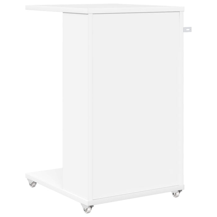 Masă laterală cu roata Alb 40 x 35 x 60 cm Lemn compozit - WALTI WALTI
