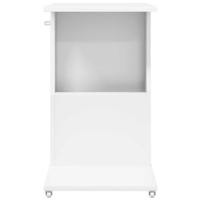 Masă laterală cu roata Alb 40 x 35 x 60 cm Lemn compozit - WALTI WALTI
