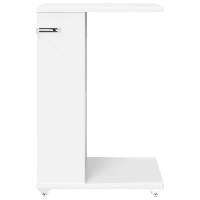 Masă laterală cu roata Alb 40 x 35 x 60 cm Lemn compozit - WALTI WALTI