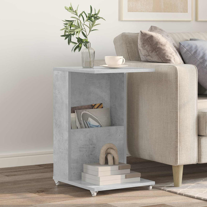 Masă laterală Gri din beton 40 x 35 x 60 cm Lemn compozit - WALTI WALTI