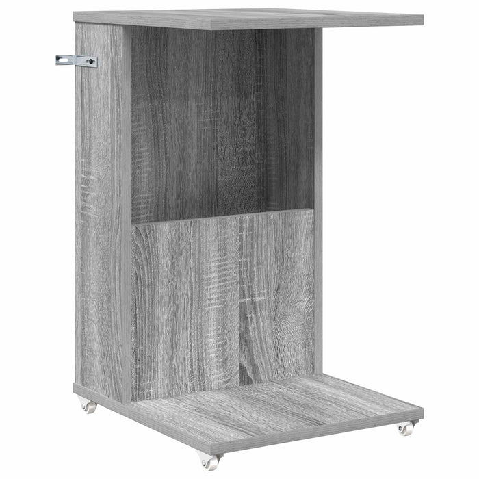 Masă laterală cu roata Gri Sonoma 40 x 35 x 60 cm Lemn compozit - WALTI WALTI