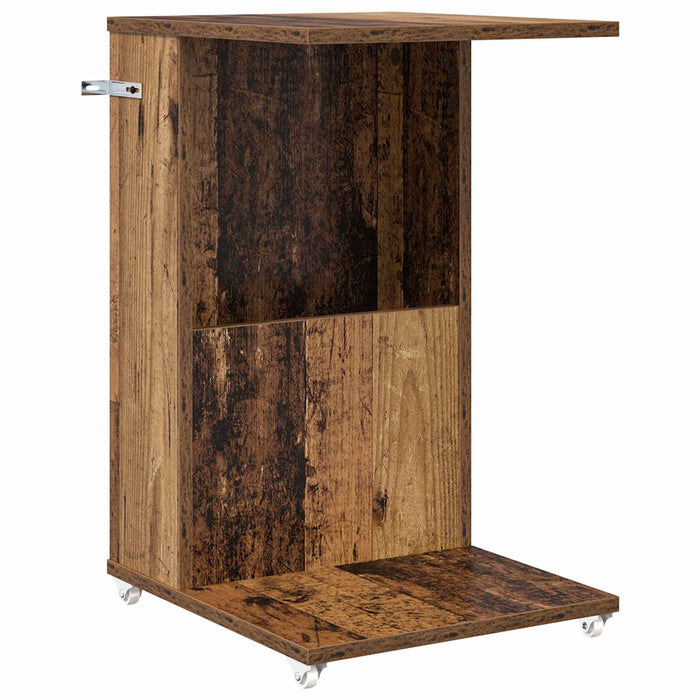Masă laterală cu roata Lemn vechi 40 x 35 x 60 cm Lemn compozit - WALTI WALTI