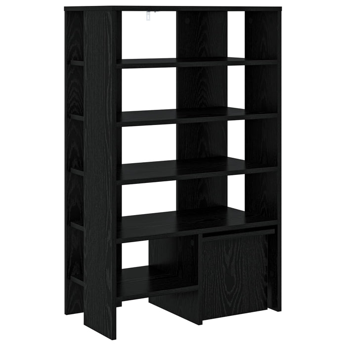 Dulap pentru pantofi cu raft 2 pcs Stejar Negru Lemn compozit - WALTI WALTI