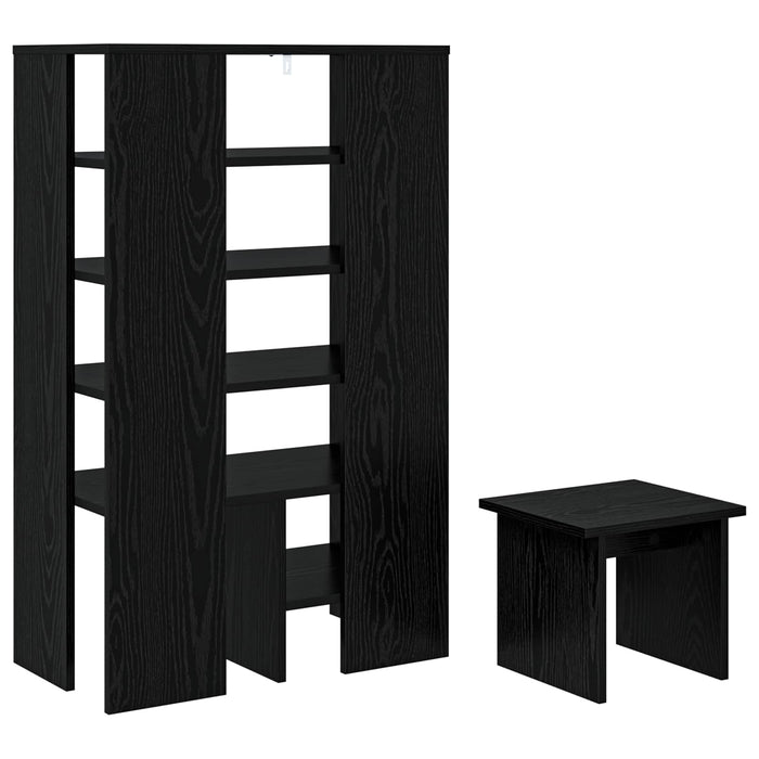 Dulap pentru pantofi cu raft 2 pcs Stejar Negru Lemn compozit - WALTI WALTI