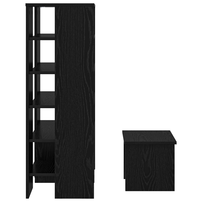 Dulap pentru pantofi cu raft 2 pcs Stejar Negru Lemn compozit - WALTI WALTI