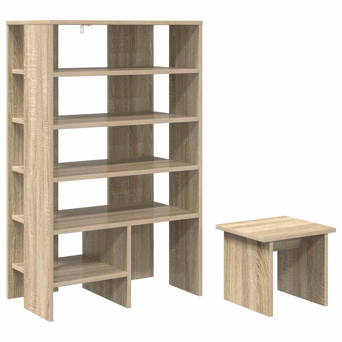 Dulap pentru pantofi cu raft 2 pcs Stejar Sonoma Lemn compozit - WALTI WALTI