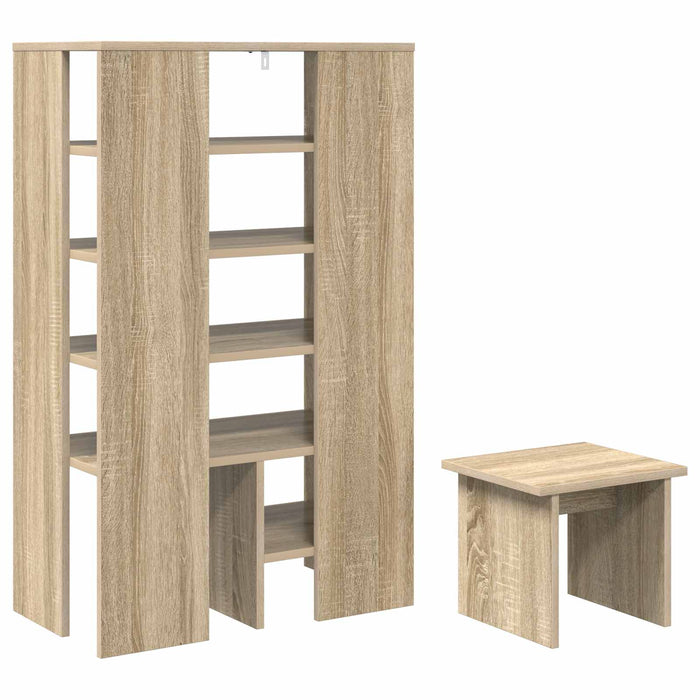 Dulap pentru pantofi cu raft 2 pcs Stejar Sonoma Lemn compozit - WALTI WALTI