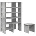 Dulap pentru pantofi cu raft 2 pcs Gri din beton Lemn compozit - WALTI WALTI