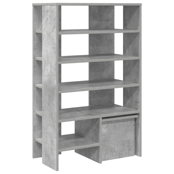Dulap pentru pantofi cu raft 2 pcs Gri din beton Lemn compozit - WALTI WALTI