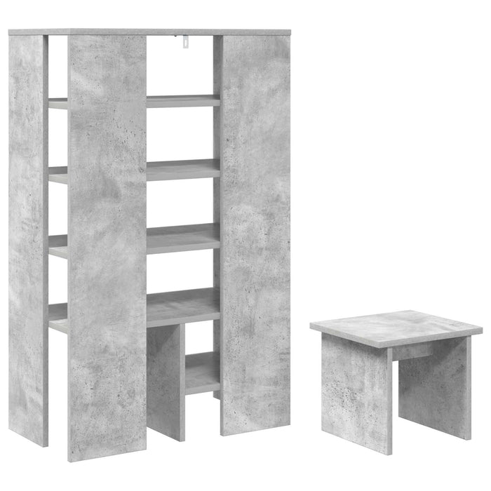 Dulap pentru pantofi cu raft 2 pcs Gri din beton Lemn compozit - WALTI WALTI