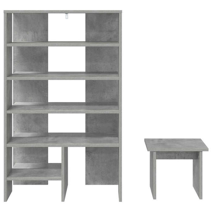 Dulap pentru pantofi cu raft 2 pcs Gri din beton Lemn compozit - WALTI WALTI