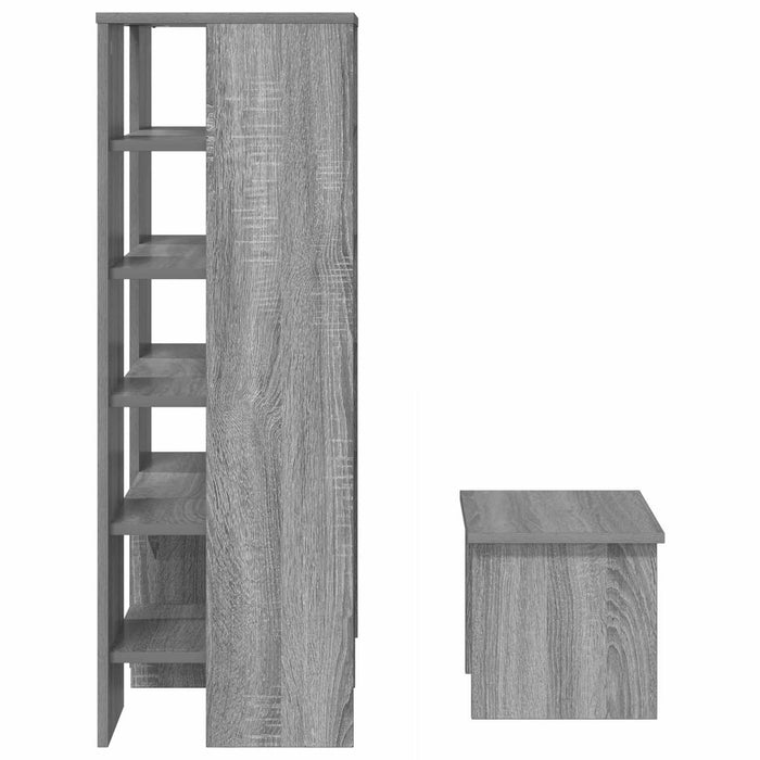 Dulap pentru pantofi cu raft 2 pcs Gri Sonoma Lemn compozit - WALTI WALTI