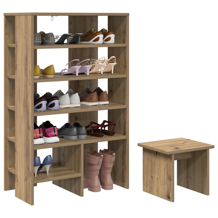 Dulap pentru pantofi 2 pcs Stejar Artizanal Lemn compozit - WALTI WALTI