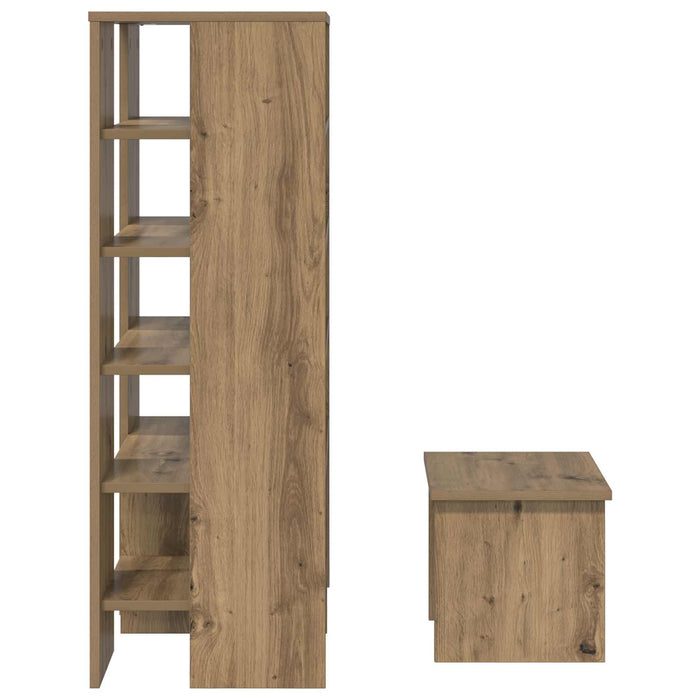 Dulap pentru pantofi 2 pcs Stejar Artizanal Lemn compozit - WALTI WALTI