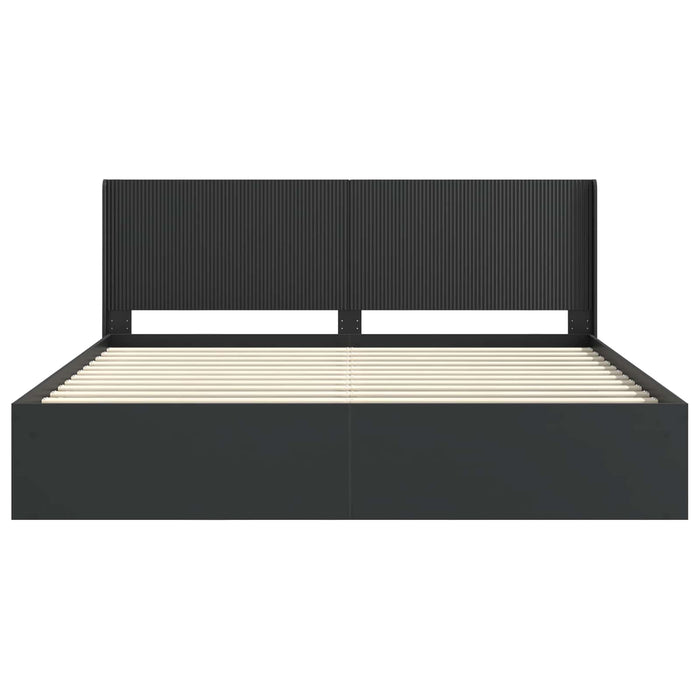 Cadru de pat cu depozitare și tăblie Negru 200 x 200 cm - WALTI WALTI