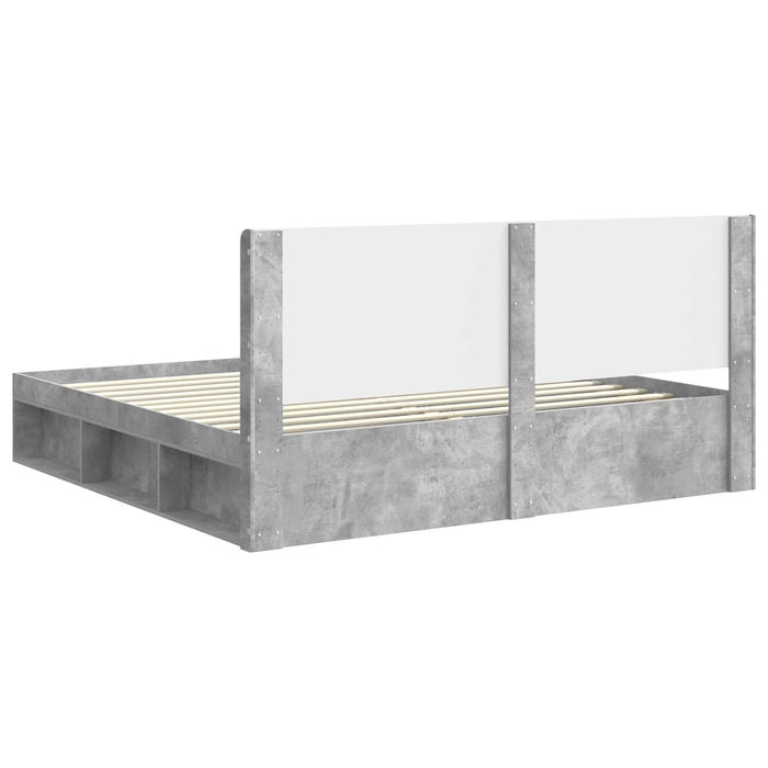 Cadru de pat cu depozitare și tăblie Gri Beton 180 x 200 cm - WALTI WALTI