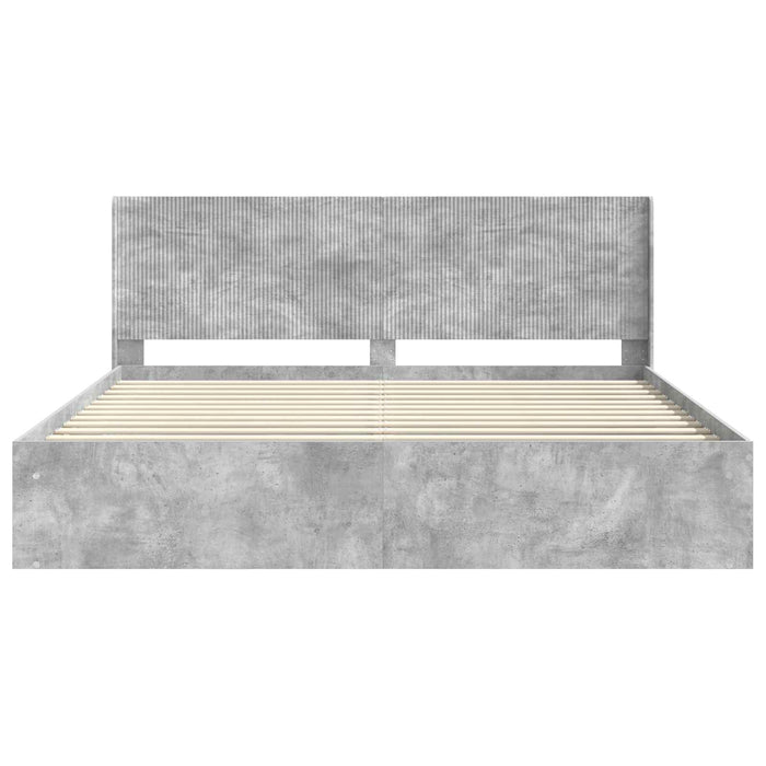 Cadru de pat cu depozitare și tăblie Gri Beton 180 x 200 cm - WALTI WALTI