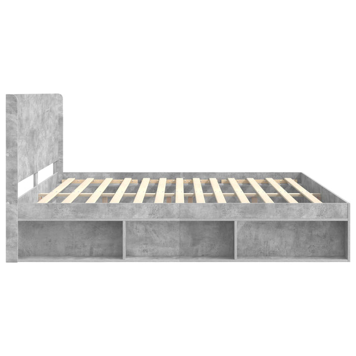 Cadru de pat cu depozitare și tăblie Gri Beton 180 x 200 cm - WALTI WALTI