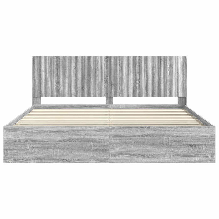 Cadru de pat cu depozitare și tăblie Sonoma gri 180 x 200 cm - WALTI WALTI