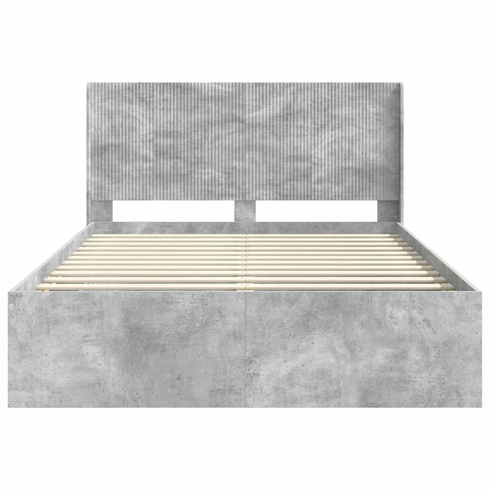 Cadru de pat cu depozitare și tăblie Gri Beton 120 x 200 cm - WALTI WALTI