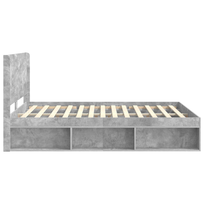 Cadru de pat cu depozitare și tăblie Gri Beton 120 x 190 cm - WALTI WALTI