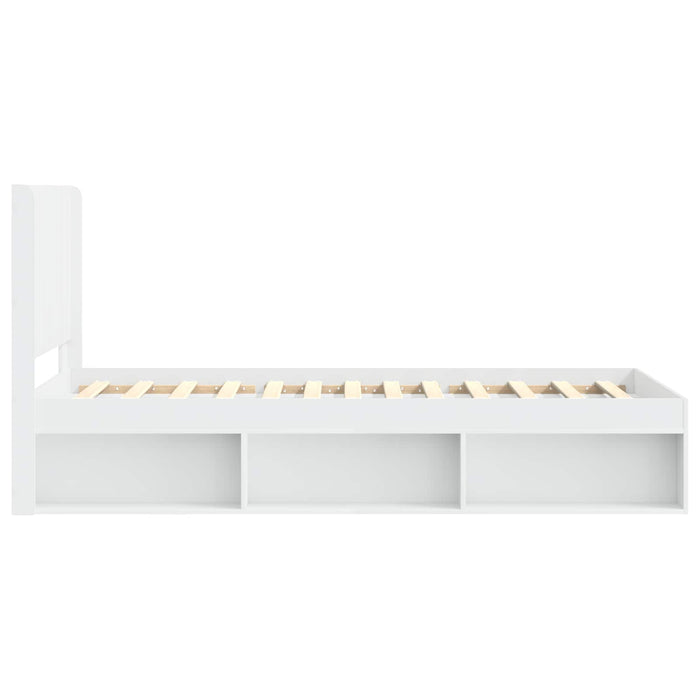 Cadru de pat cu depozitare și tăblie Alb 100 x 200 cm - WALTI WALTI