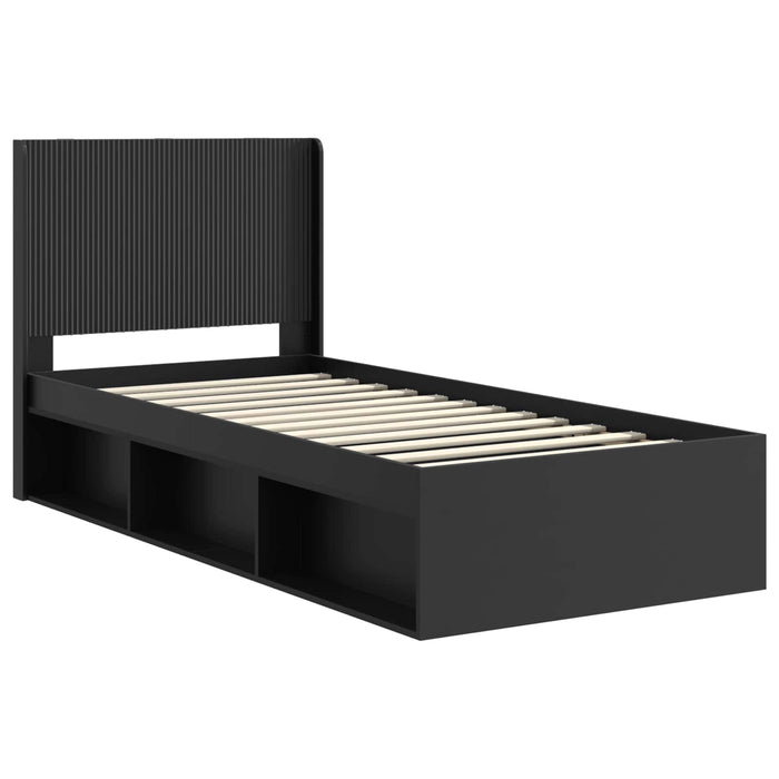 Cadru de pat cu depozitare și tăblie Negru 100 x 200 cm - WALTI WALTI