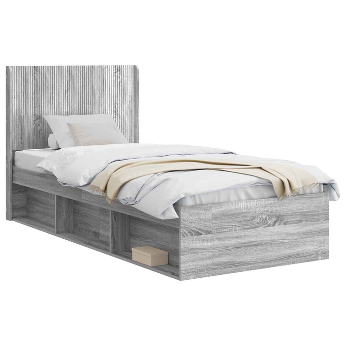 Cadru de pat cu depozitare și tăblie Sonoma gri 75 x 190 cm - WALTI WALTI