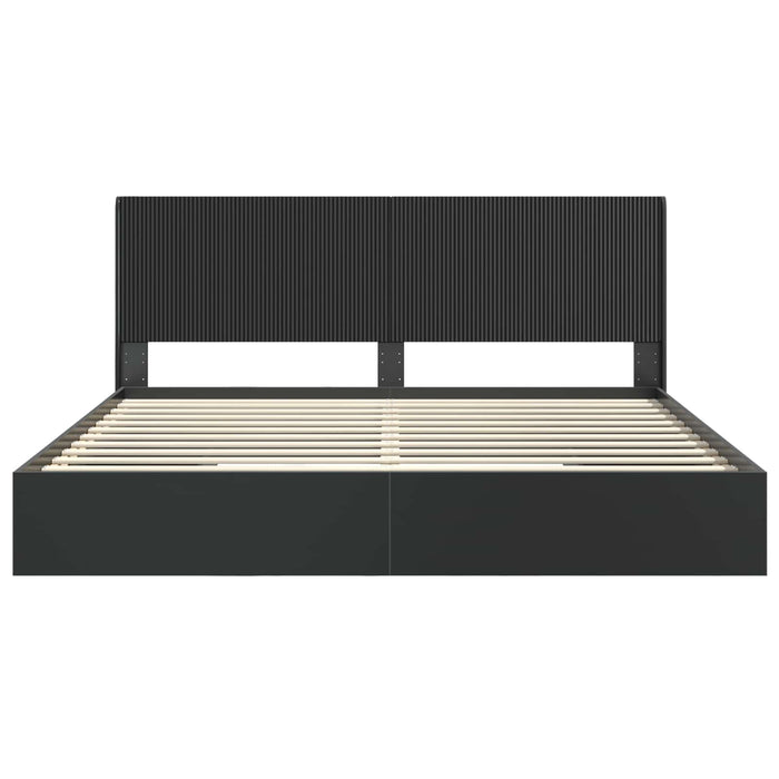 Cadru de pat cu depozitare și tăblie Negru 200 x 200 cm - WALTI WALTI