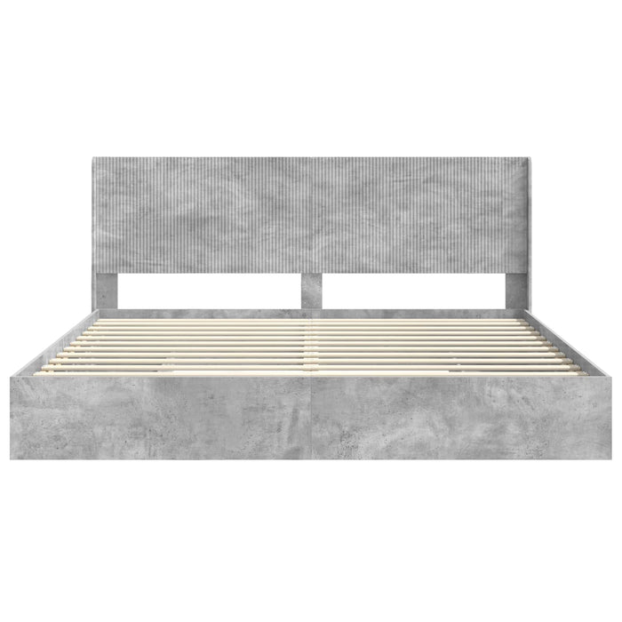 Cadru de pat cu depozitare și tăblie Gri Beton 200 x 200 cm - WALTI WALTI