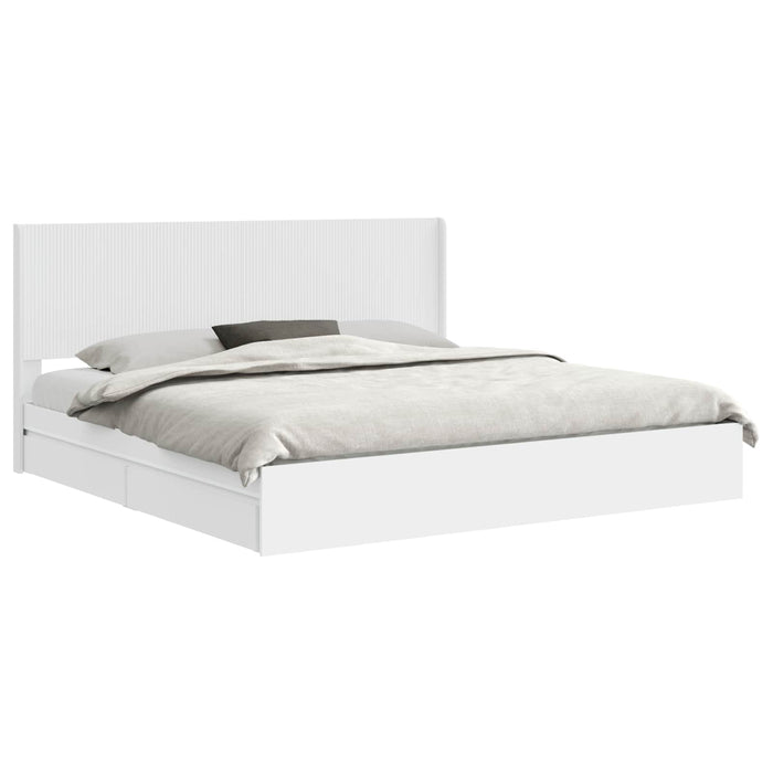 Cadru de pat cu depozitare și tăblie Alb 180 x 200 cm - WALTI WALTI