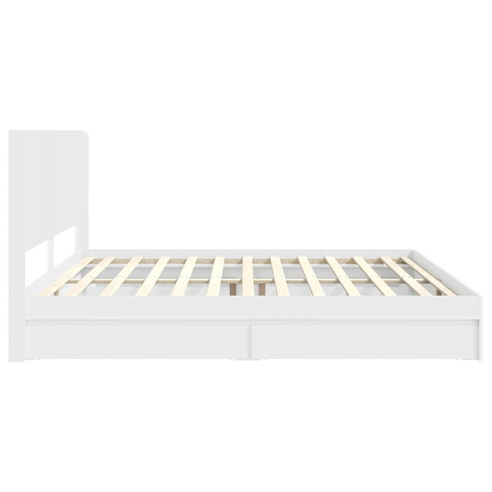 Cadru de pat cu depozitare și tăblie Alb 180 x 200 cm - WALTI WALTI