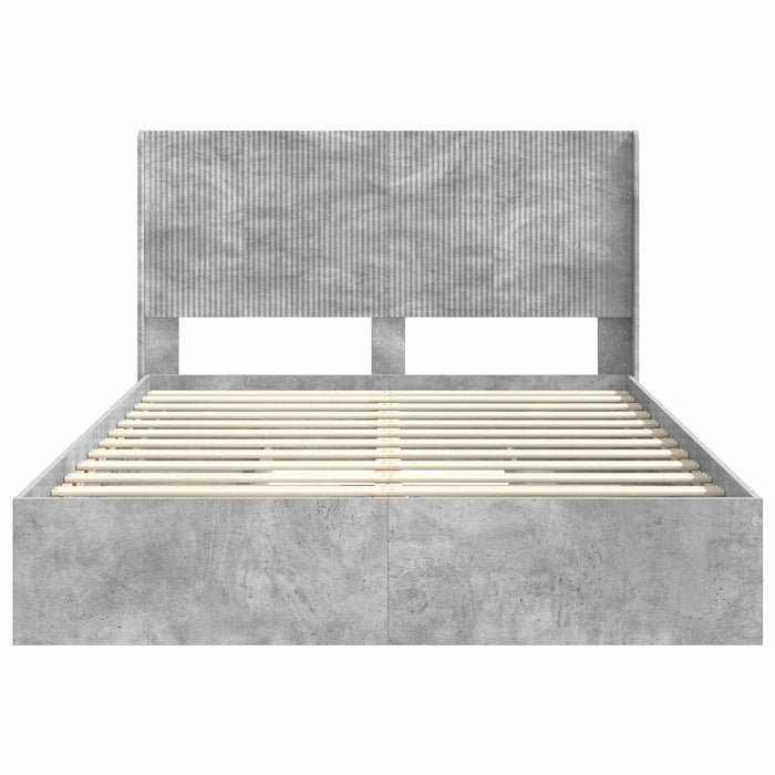 Cadru de pat cu depozitare și tăblie Gri Beton 150 x 200 cm - WALTI WALTI