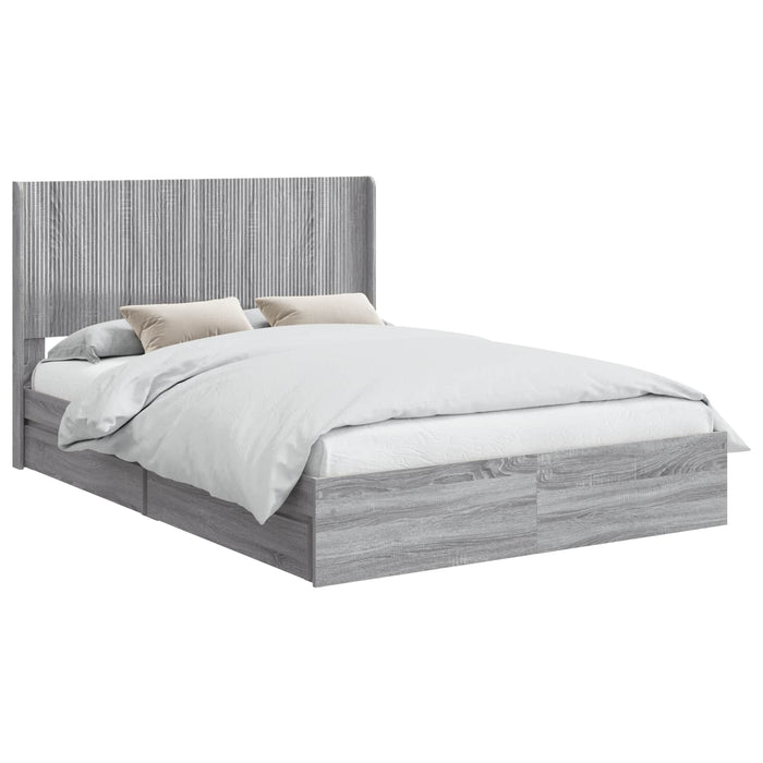 Cadru de pat cu depozitare și tăblie Sonoma gri 140 x 200 cm - WALTI WALTI