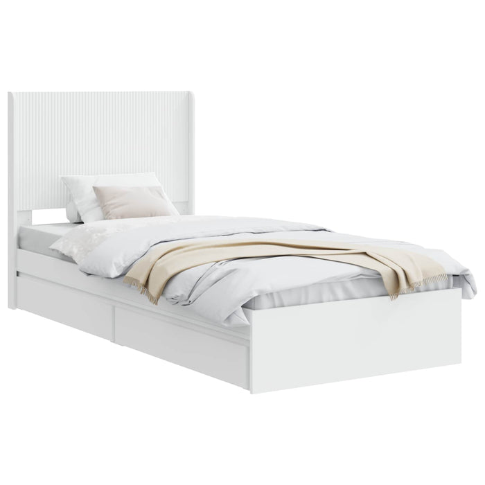 Cadru de pat cu depozitare și tăblie Alb 90 x 200 cm - WALTI WALTI