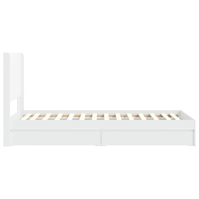 Cadru de pat cu depozitare și tăblie Alb 90 x 200 cm - WALTI WALTI
