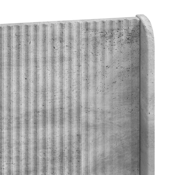 Cadru de pat cu depozitare și tăblie Gri Beton 140 x 190 cm WALTI