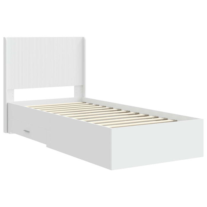 Cadru de pat cu depozitare și tăblie Alb 90 x 190 cm WALTI