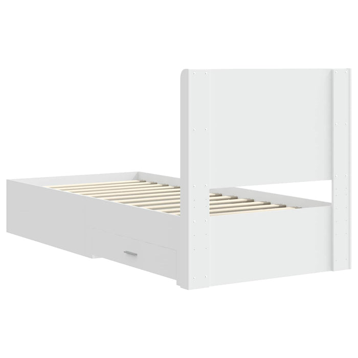 Cadru de pat cu depozitare și tăblie Alb 90 x 190 cm WALTI