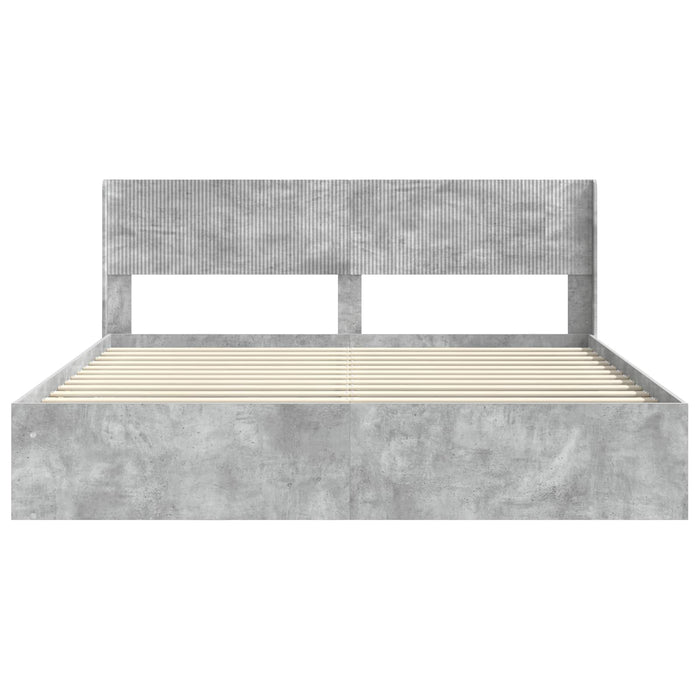 Cadru de pat cu depozitare și tăblie Gri Beton 180 x 200 cm - WALTI WALTI