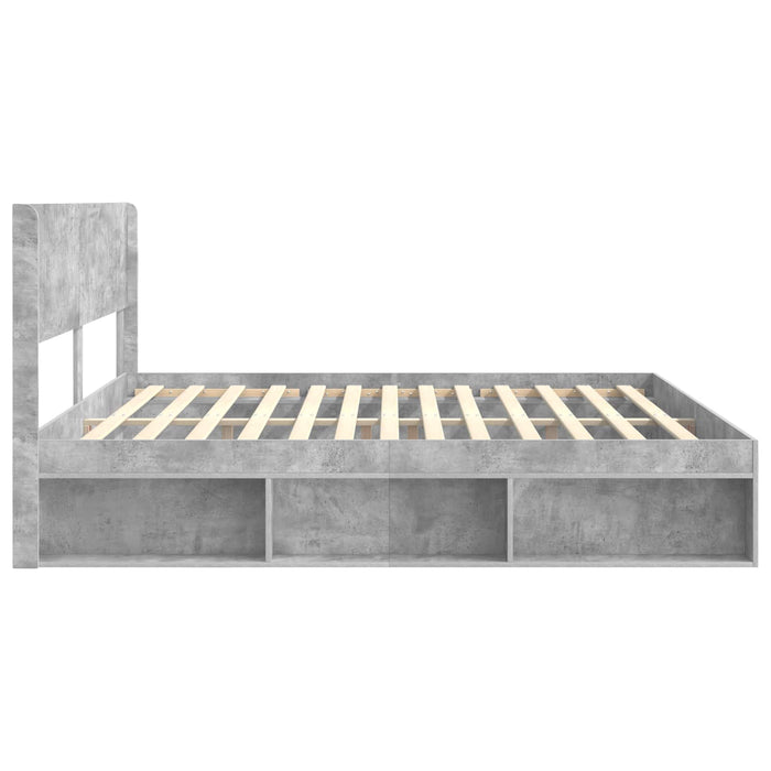 Cadru de pat cu depozitare și tăblie Gri Beton 180 x 200 cm - WALTI WALTI