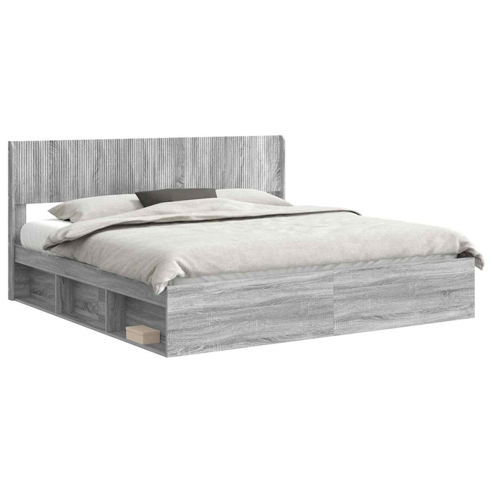 Cadru de pat cu depozitare și tăblie Sonoma gri 180 x 200 cm - WALTI WALTI