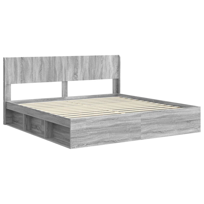 Cadru de pat cu depozitare și tăblie Sonoma gri 180 x 200 cm - WALTI WALTI