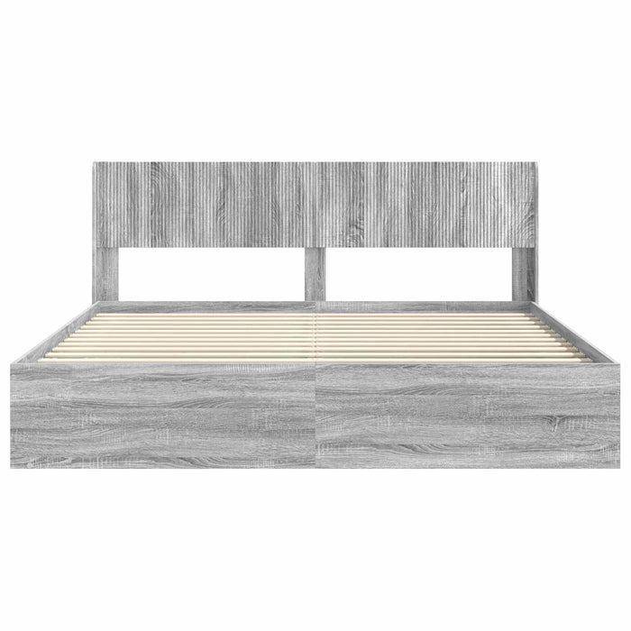 Cadru de pat cu depozitare și tăblie Sonoma gri 180 x 200 cm - WALTI WALTI
