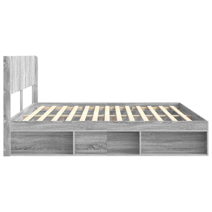 Cadru de pat cu depozitare și tăblie Sonoma gri 180 x 200 cm - WALTI WALTI